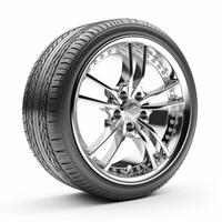 AI generated car wheel on a white background photo