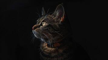AI generated Cat with a cat collar professional photography photo