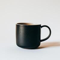 AI generated minimalistic style black mug mockup photo