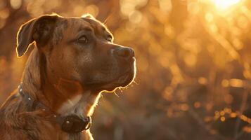 ai generado perro con un perro collar profesional fotografía foto