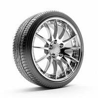 AI generated car wheel on a white background photo