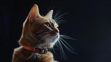 ai generado gato con un gato collar profesional fotografía foto