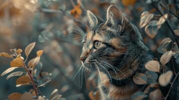 ai generado gato con un gato collar profesional fotografía foto