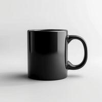 AI generated minimalistic style black mug mockup photo