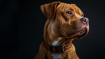 ai generado perro con un perro collar profesional fotografía foto