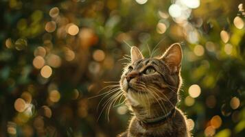 AI generated Cat with a cat collar professional photography photo