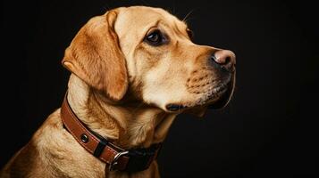 ai generado perro con un perro collar profesional fotografía foto