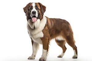 AI generated saint Bernard dog on white background photo