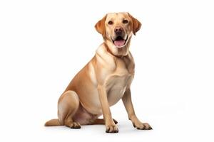 ai generado Labrador perro en blanco antecedentes foto