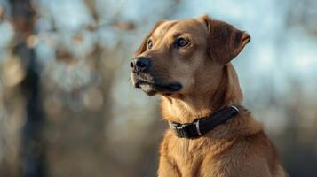 AI generated dog with a dog collar professional photography photo