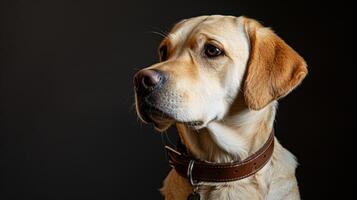 ai generado perro con un perro collar profesional fotografía foto