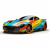 AI generated full length car on a white background photo