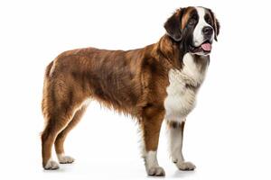 AI generated saint Bernard dog on white background photo