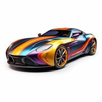 AI generated full length car on a white background photo