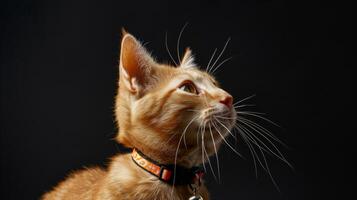 AI generated Cat with a cat collar professional photography photo