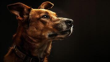 ai generado perro con un perro collar profesional fotografía foto