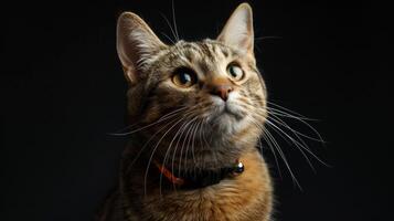 AI generated Cat with a cat collar professional photography photo