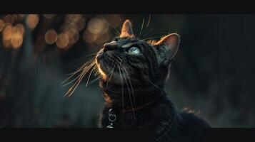 ai generado gato con un gato collar profesional fotografía foto