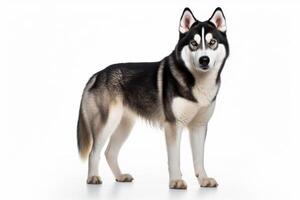 AI generated Siberian husky dog on white background photo