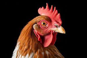 AI generated rooster illustration on white background photo