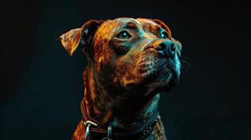 ai generado perro con un perro collar profesional fotografía foto