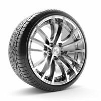 AI generated car wheel on a white background photo