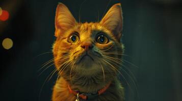 AI generated Cat with a cat collar professional photography photo