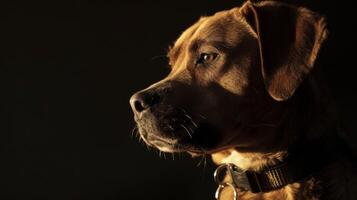 ai generado perro con un perro collar profesional fotografía foto