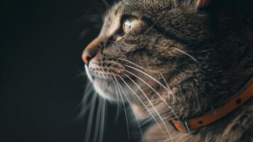 AI generated Cat with a cat collar professional photography photo