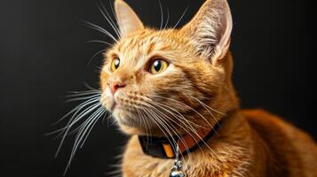 AI generated Cat with a cat collar professional photography photo