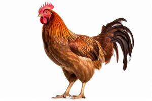 AI generated rooster illustration on white background photo