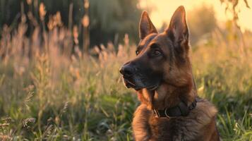 ai generado perro con un perro collar profesional fotografía foto