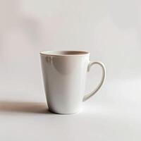 AI generated minimalistic style white mug on white background photo