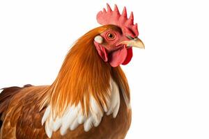 AI generated rooster illustration on white background photo