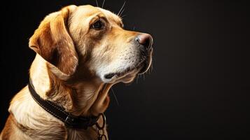 ai generado perro con un perro collar profesional fotografía foto