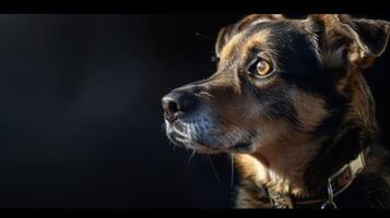 ai generado perro con un perro collar profesional fotografía foto