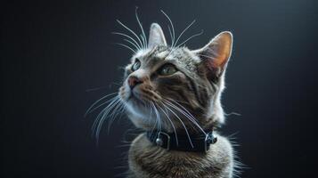 AI generated Cat with a cat collar professional photography photo