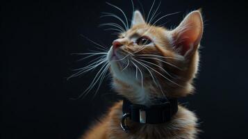 AI generated Cat with a cat collar professional photography photo