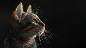 AI generated Cat with a cat collar professional photography photo