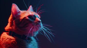 AI generated Cat with a cat collar professional photography photo