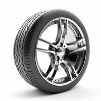 AI generated car wheel on a white background photo