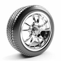 AI generated car wheel on a white background photo