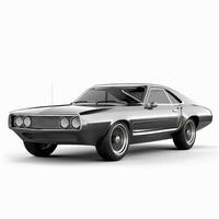 AI generated classic car on a white background photo