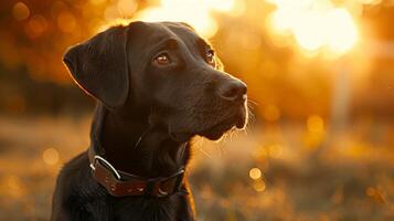 ai generado perro con un perro collar profesional fotografía foto