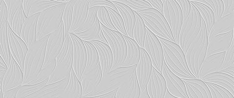 Embossed tropical palm leaves seamless pattern topic leaves relief white background photo