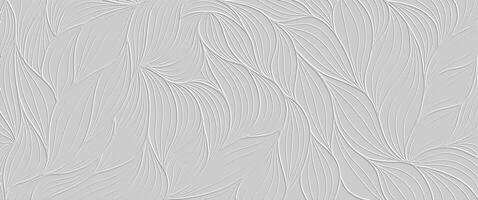 Embossed tropical palm leaves seamless pattern topic leaves relief white background photo