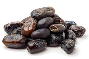 AI generated Ajwa dates isolated on white background photo