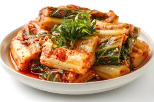 AI generated kimchi isolated on white background photo