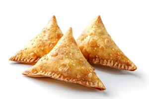 AI generated Samosa isolated on white background photo