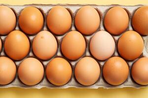 AI generated a dozen eggs in a cardboard box photo